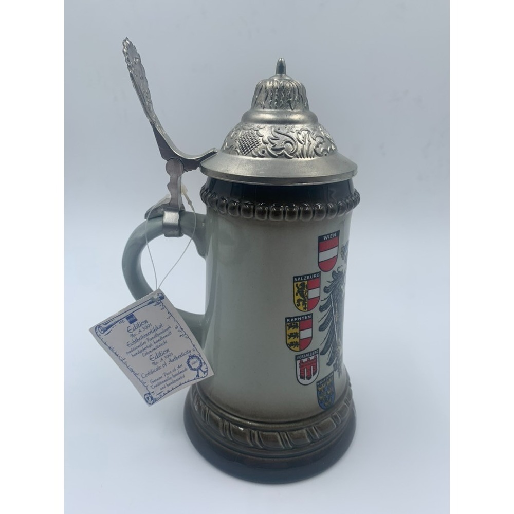 Vtg Original King Austria Beer Stein Hand Painted Imperial Eagle 358/0 - Picture 4 of 12